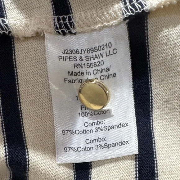 Veronica Beard Raegan Short Puff Sleeve Striped Top NWT - Picture 7 of 7